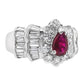 0.47ct NATURAL RUBY accented by 1.49ct NATURAL DIAMONDS set with Platinum Ring - SALE