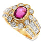 0.93ct NATURAL RUBY accented by 1.27ct NATURAL DIAMONDS Ring set with 18KT Yellow Gold - SALE