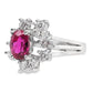 0.96ct NATURAL NOT-TREATED THAI RUBY accented by 0.64ct NATURAL DIAMONDS set with Platinum Ring - SALE