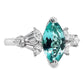 1.28ct NATURAL PARAIBA TOURMALINE and 0.55ct NATURAL DIAMONDS Ring set in Platinum - SALE