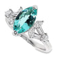 1.28ct NATURAL PARAIBA TOURMALINE and 0.55ct NATURAL DIAMONDS Ring set in Platinum - SALE