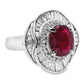 1.65ct NATURAL RUBY accented by 0.95ct NATURAL DIAMONDS Ring set in Platinum - SALE