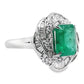 2.43ct NATURAL COLOMBIA EMERALD and 0.60ct NATURAL DIAMONDS Ring set in Platinum - SALE