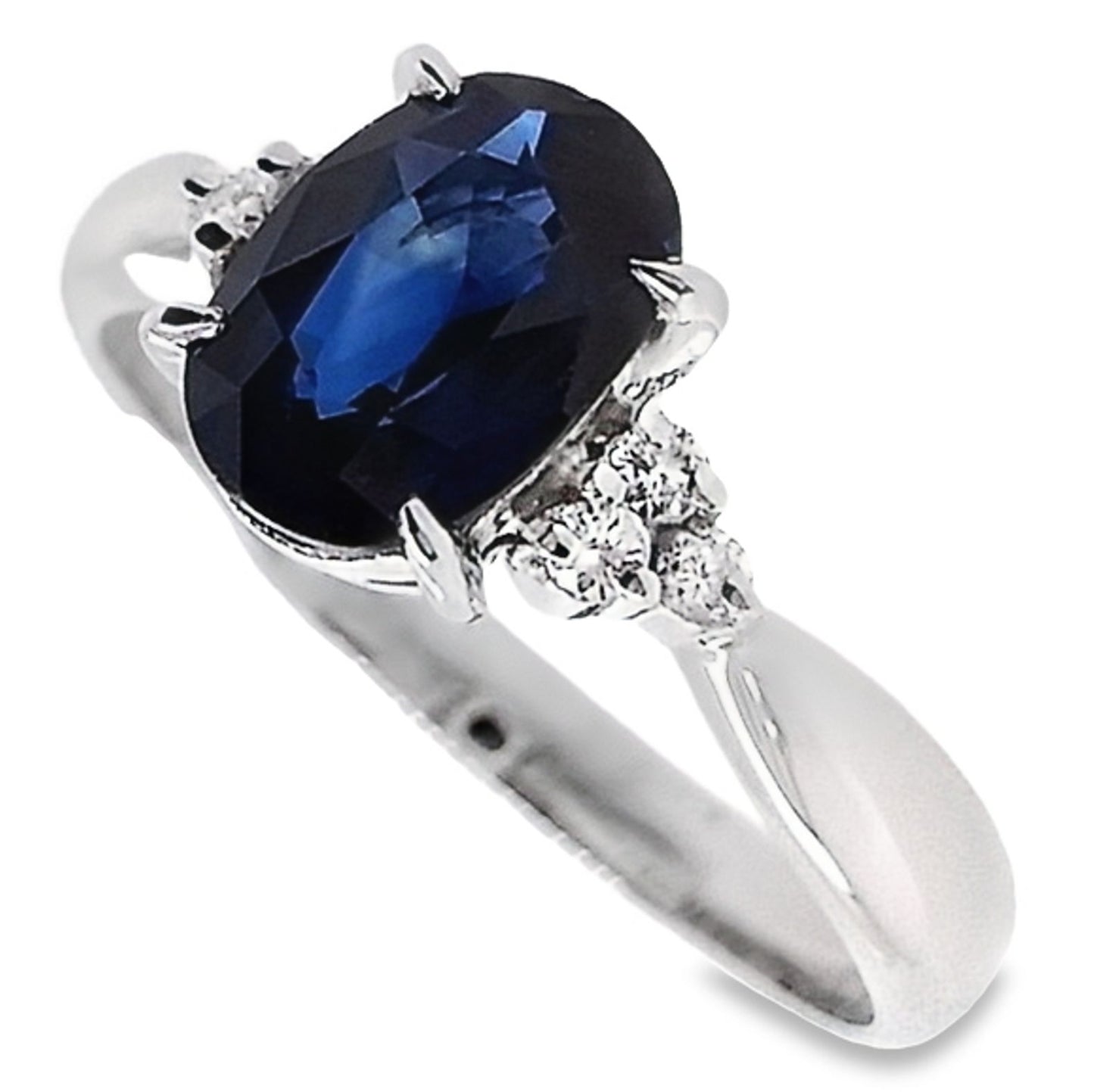 1.36ct NATURAL SAPPHIRE and 0.08ct NATURAL DIAMONDS set with Platinum Ring - SALE