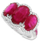 4.57ct NATURAL RUBIES with 0.36ct NATURAL DIAMONDS Ring set with 18K White Gold - SALE