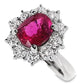 1.64ct NATURAL RUBY accented by 0.65ct NATURAL DIAMONDS set with Platinum Ring - SALE