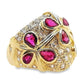 2.92ct NATURAL RUBIES and 1.17ct NATURAL DIAMONDS Ring set with 18K Yellow Gold - SALE