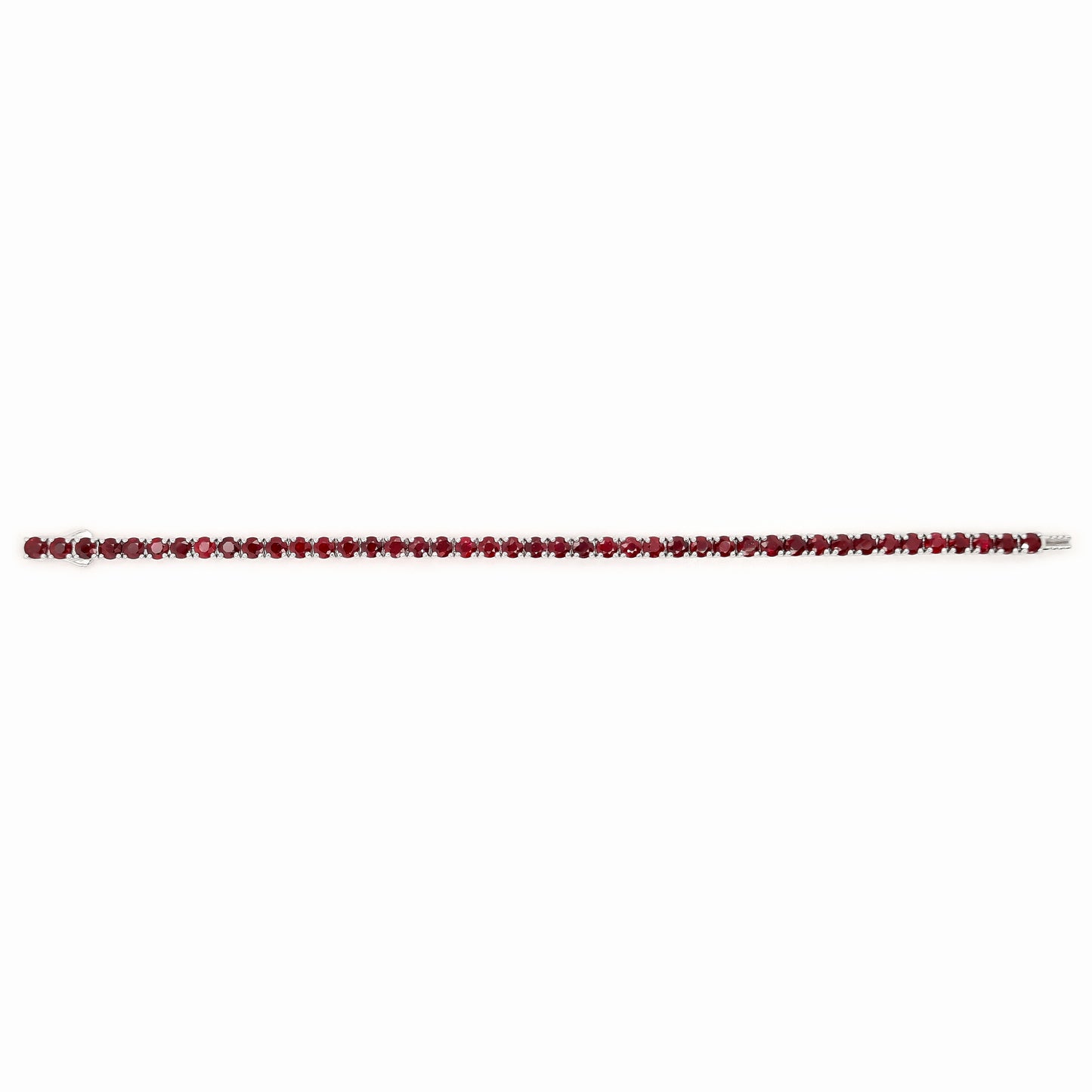 IGI Certified 11.03ct Natural Rubies 14K White Gold Bracelet - SALE