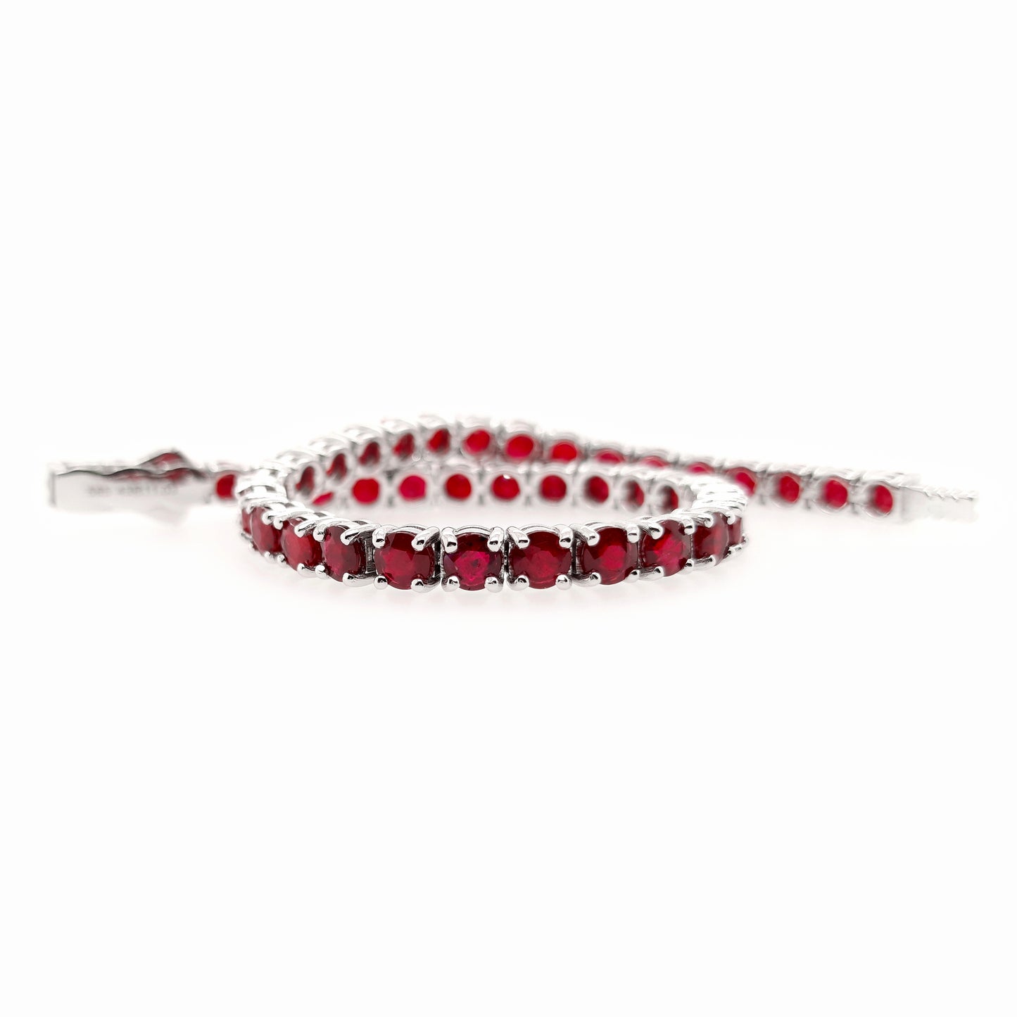 IGI Certified 11.03ct Natural Rubies 14K White Gold Bracelet - SALE
