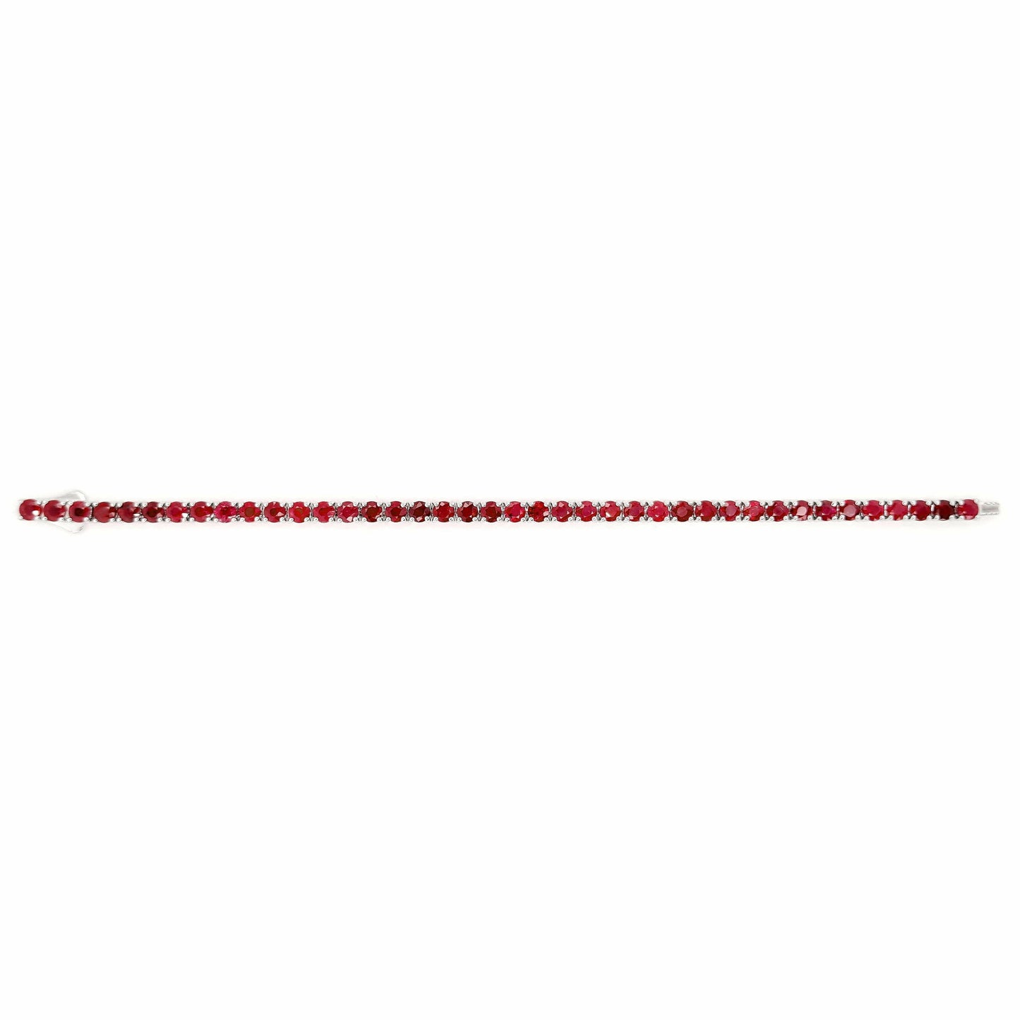 IGI Certified 10.93ct Natural Rubies 14K White Gold Bracelet