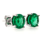 4.14ct Natural Round Emeralds set with 14K White Gold Earrings