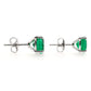 4.14ct Natural Round Emeralds set with 14K White Gold Earrings