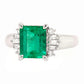 1.44ct Natural Emerald and 0.23ct Natural Diamonds set with Platinum Ring - SALE