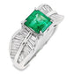 1.39ct NATURAL COLOMBIA EMERALD and 1.00ct NATURAL DIAMONDS set in Platinum Ring