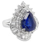 5.79ct Kashmir Sapphire Vivid Blue 1.73ct Natural Diamonds set with Platinum Ring - SALE