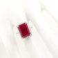 9.74ct Not-treated Ruby and 0.44ct Natural Diamonds set in 14k White Gold Ring - SALE