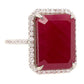 9.74ct Not-treated Ruby and 0.44ct Natural Diamonds set in 14k White Gold Ring - SALE