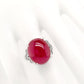 28.34ct NATURAL RUBY accented by 0.52ct NATURAL DIAMONDS set with 18K White Gold Ring