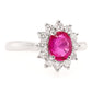 1.09ct NOT-HEATED TANZANIA RUBY and 0.41ct NATURAL DIAMONDS set with Platinum Ring