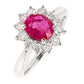 1.09ct NOT-HEATED TANZANIA RUBY and 0.41ct NATURAL DIAMONDS set with Platinum Ring