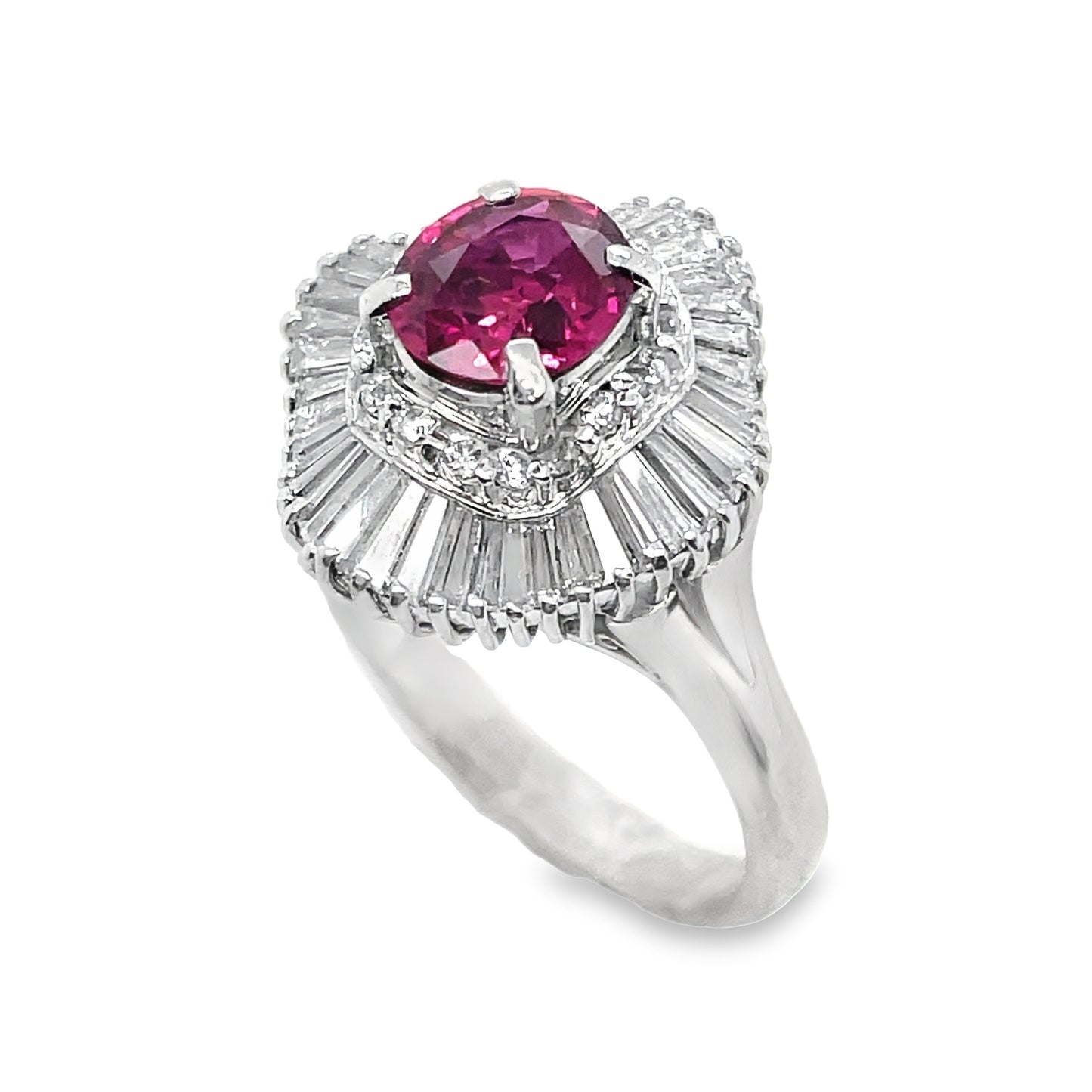 1.00ct Natural Ruby 0.94ct Natural Diamonds set it Platinum Ring - SALE