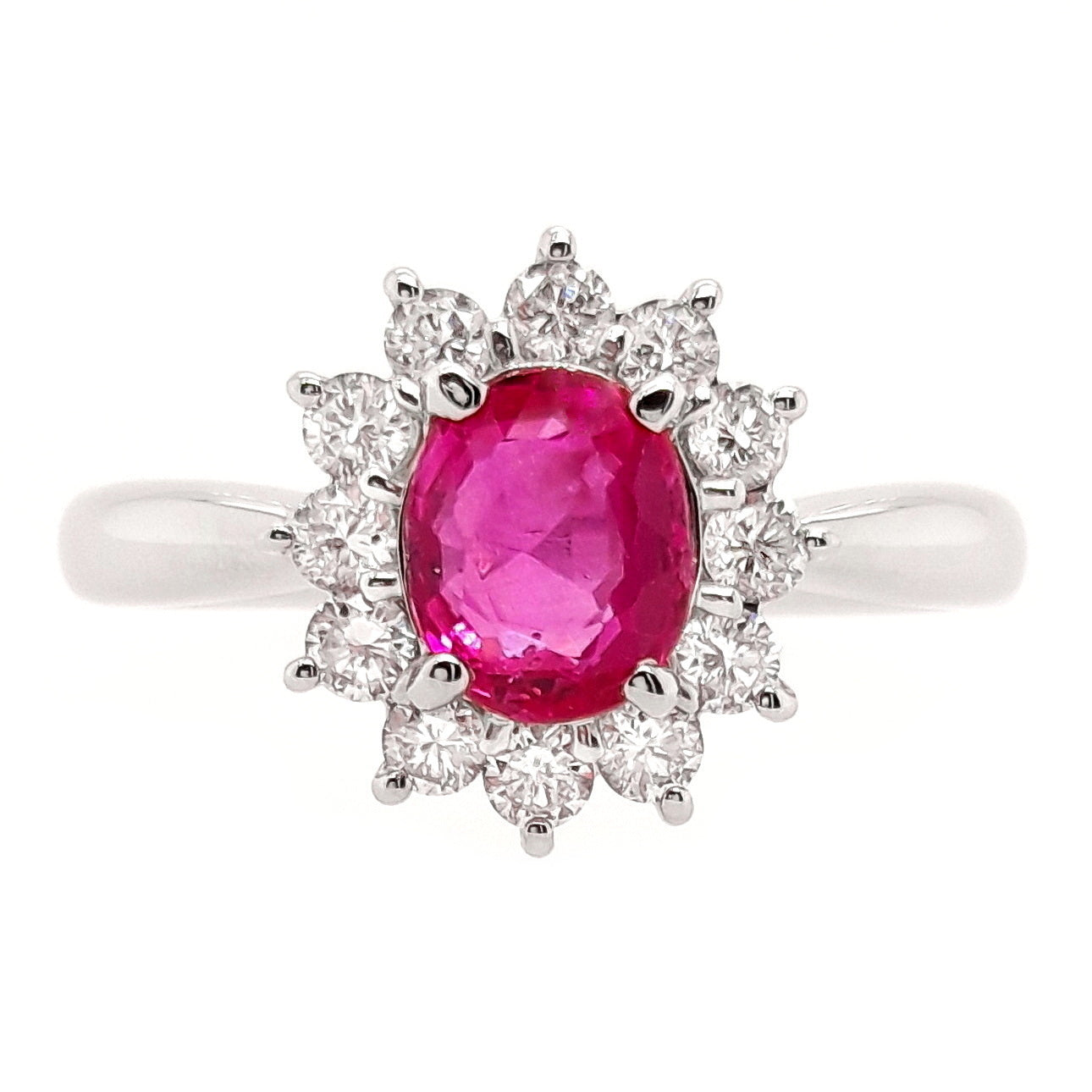 1.09ct NOT-HEATED TANZANIA RUBY and 0.41ct NATURAL DIAMONDS set with Platinum Ring