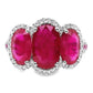 4.57ct NATURAL RUBIES with 0.36ct NATURAL DIAMONDS Ring set with 18K White Gold - SALE