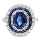 2.87ct NATURAL SAPPHIRES and 0.74ct NATURAL DIAMONDS set with 18KT White Gold Ring