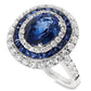 2.87ct NATURAL SAPPHIRES and 0.74ct NATURAL DIAMONDS set with 18KT White Gold Ring