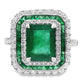 2.89ct NATURAL EMERALDS accented by 0.87ct NATURAL DIAMONDS set with 18K White Gold Ring