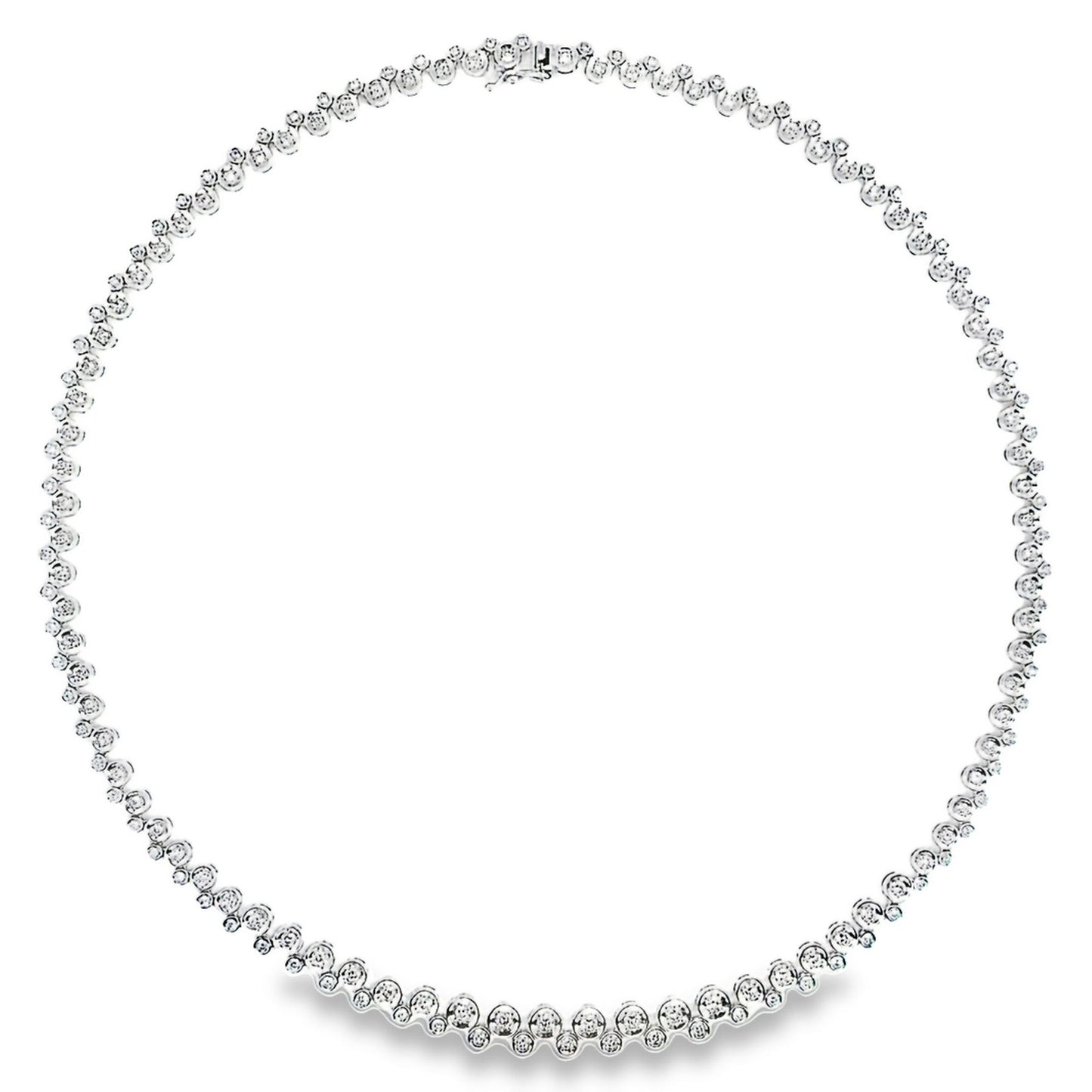 Classic 18K White Gold Necklace set with 3.00ct Natural White Diamonds - SALE