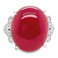 28.34ct NATURAL RUBY accented by 0.52ct NATURAL DIAMONDS set with 18K White Gold Ring