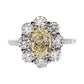 1.00ct NATURAL FANCY COLOR DIAMOND and 1.38ct NATURAL WHITE DIAMONDS set with 18K Yellow Gold & Platinum Ring