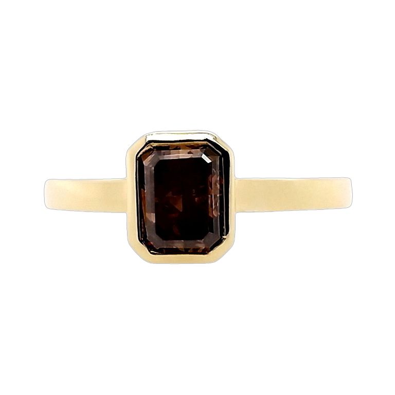 1.02ct NATURAL FANCY COLOR DIAMOND set in 18K Yellow Gold Ring