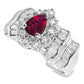 0.47ct NATURAL RUBY accented by 1.49ct NATURAL DIAMONDS set with Platinum Ring - SALE