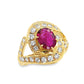 1.10ct NATURAL RUBY accented by 0.60ct NATURAL DIAMONDS set with 18K Yellow Gold Ring - SALE