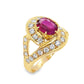 1.10ct NATURAL RUBY accented by 0.60ct NATURAL DIAMONDS set with 18K Yellow Gold Ring - SALE