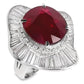 9.39ct NATURAL BURMA RUBY accented by 3.93ct NATURAL DIAMONDS set with Platinum Ring