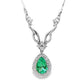 2.51ct NATURAL COLOMBIA EMERALD and 0.76ct NATURAL DIAMONDS Platinum Necklace