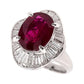 3.87ct NATURAL NOT-HEATED THAI RUBY accented by 1.71ct NATURAL DIAMONDS set in Platinum Ring