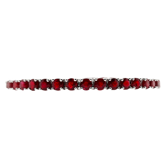 IGI Certified 11.46ct Natural Rubies 14K White Gold Bracelet