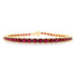 7.27ct Natural Rubies set in 14Kt Yellow Gold Bracelet