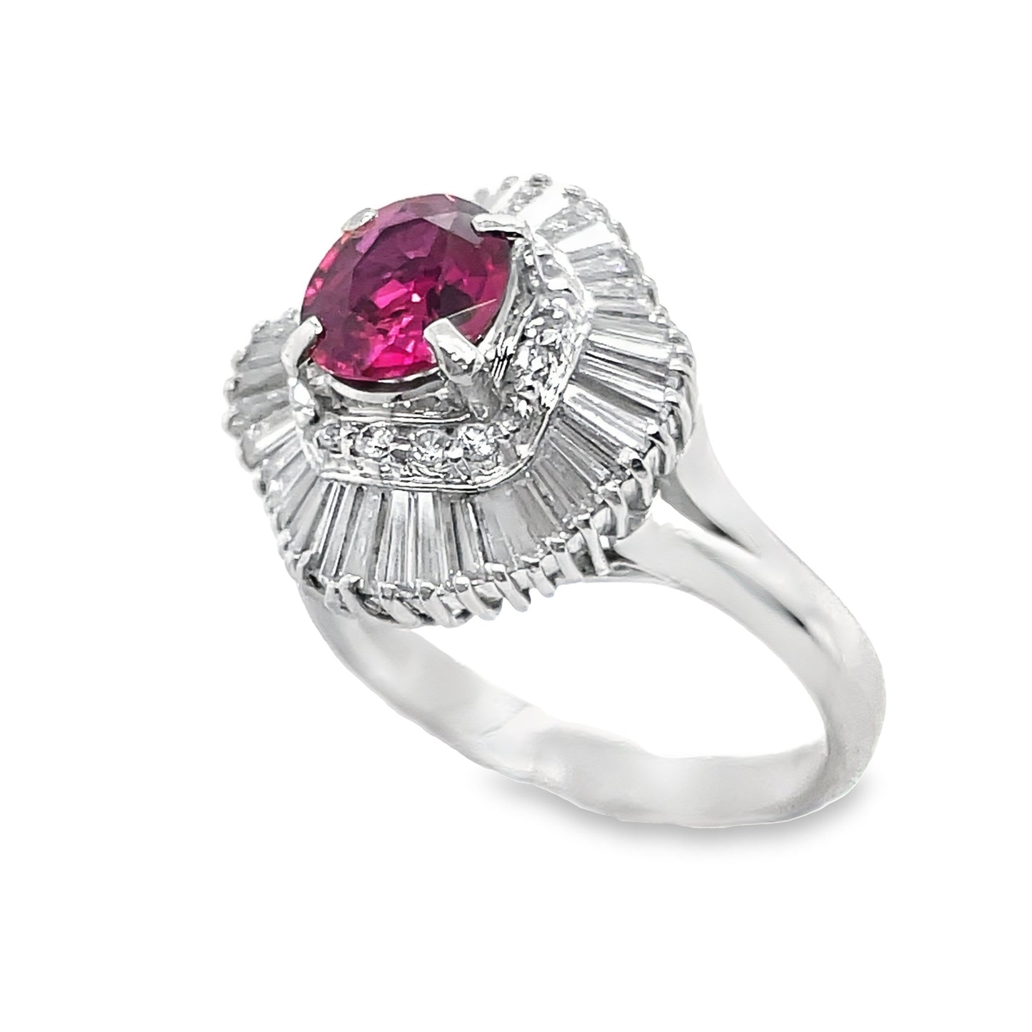 1.00ct Natural Ruby 0.94ct Natural Diamonds set it Platinum Ring - SALE