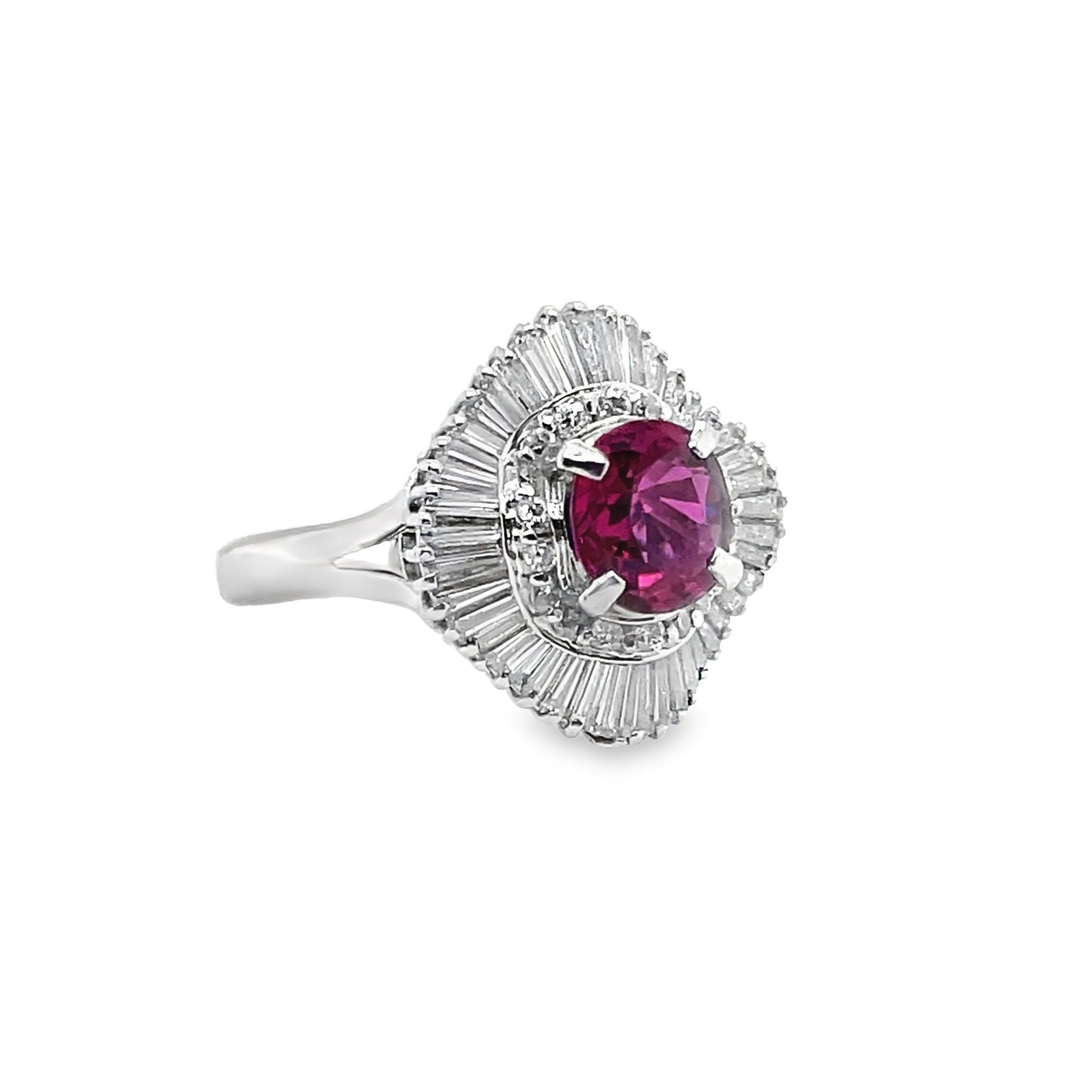 1.00ct Natural Ruby 0.94ct Natural Diamonds set it Platinum Ring - SALE