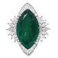 8.53ct Fine Vivid Colombia Emerald 1.49ct Natural Diamonds set with Platinum Ring - SALE