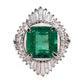 3.85ct Colombian Emerald and 0.80ct Natural Diamonds set in Platinum Ring - SALE