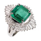 3.85ct Colombian Emerald and 0.80ct Natural Diamonds set in Platinum Ring - SALE