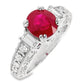 2.20ct Burma Vivid Ruby and 0.74ct Natural Diamonds set in Platinum Ring - SALE