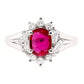 0.68ct Natural Ruby and 0.27ct Natural Diamonds set in Platinum Ring - SALE