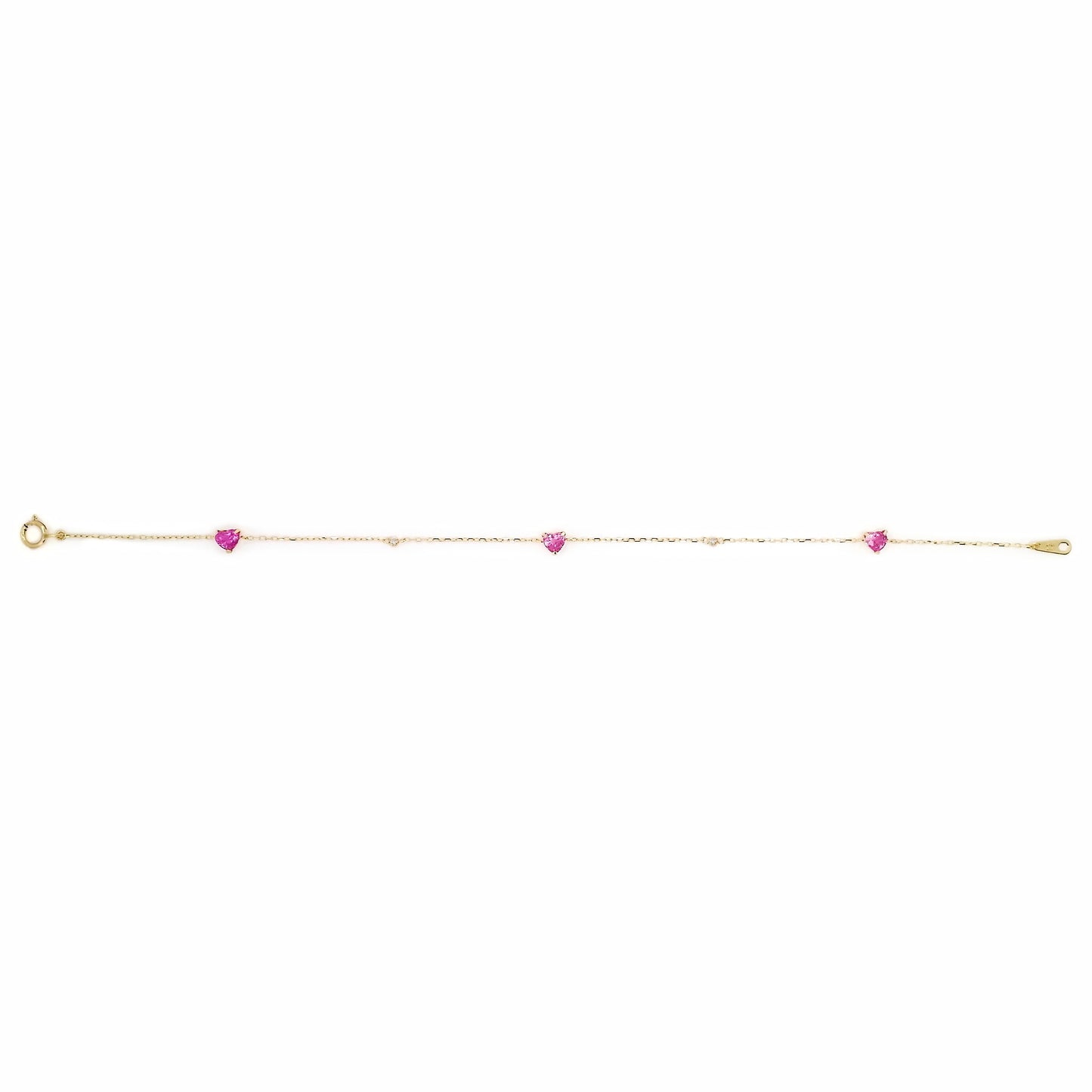 0.86ct NATURAL PINK-SAPPHIRES and 0.02ct NATURAL DIAMONDS set with 18K Yellow Gold Bracelet - SALE